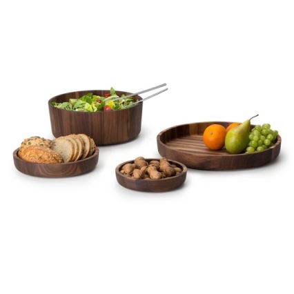 Continenta C4233 - Wooden bowl 20x4,3 cm walnut wood