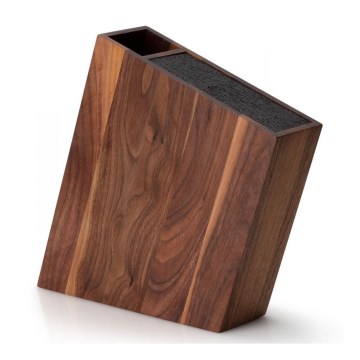 Continenta C4251- Knife stand with a flexi insert and compartment 31x8x24,5 cm walnut