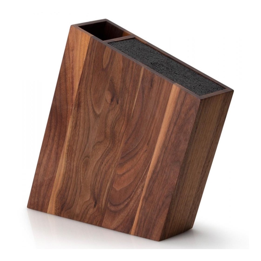 Continenta C4251- Knife stand with a flexi insert and compartment 31x8x24,5 cm walnut