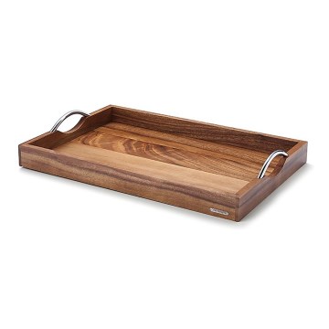 Continenta C4867 - Tray with metal handles 53x36 cm acacia