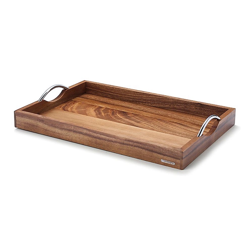Continenta C4867 - Tray with metal handles 53x36 cm acacia