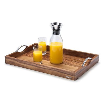 Continenta C4867 - Tray with metal handles 53x36 cm acacia