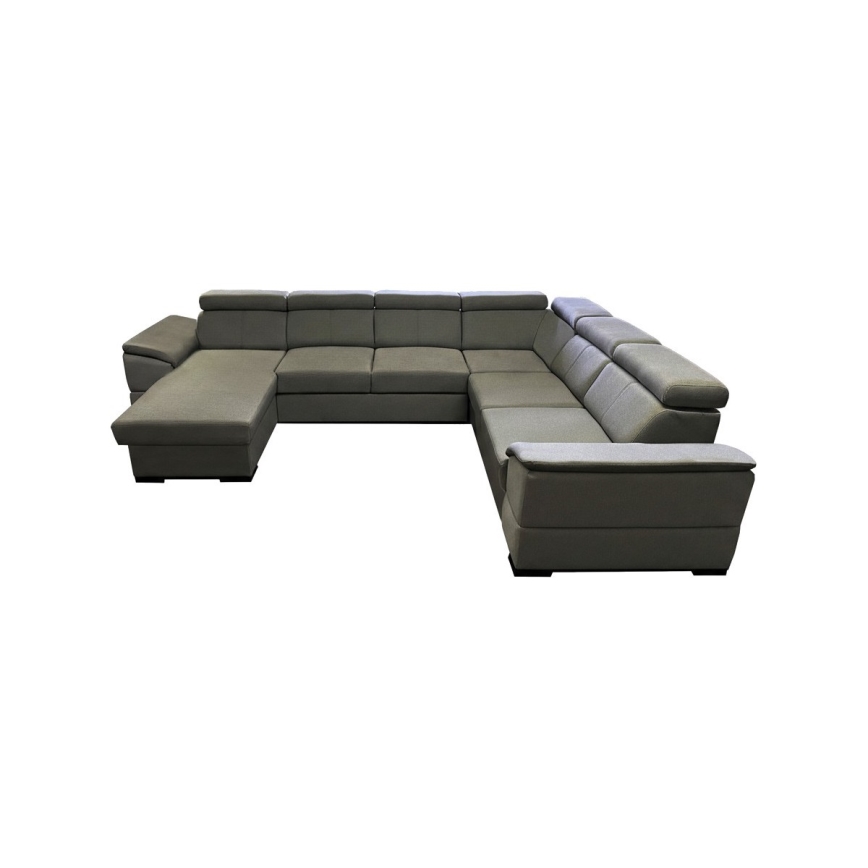 U-shaped convertible sofa bed with reversible corner and storage GRANADA dark gray