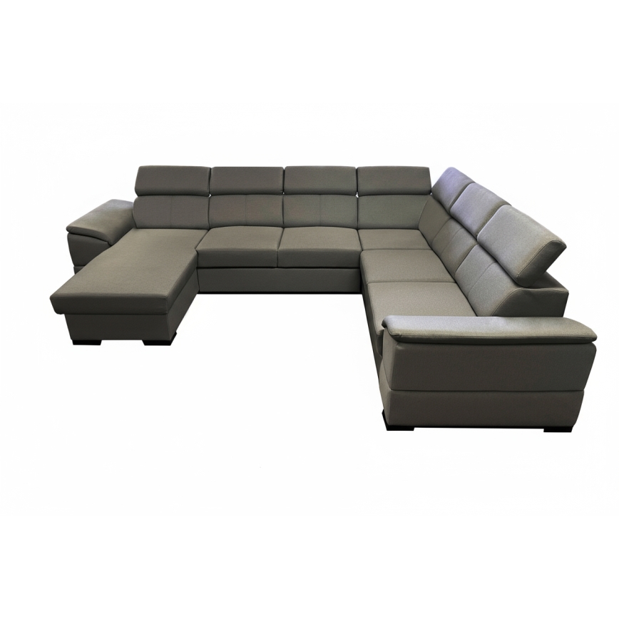 U-shaped convertible sofa bed with reversible corner and storage GRANADA dark gray