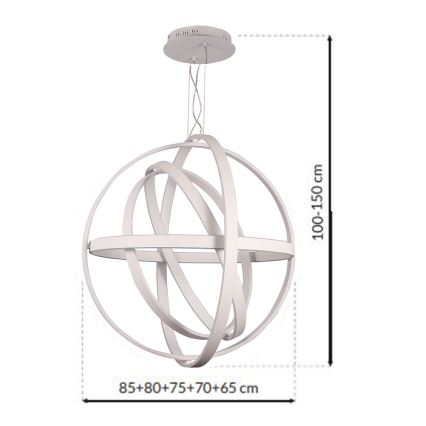 COPERNICUS LED Cable-Suspended Chandelier LED/260W/230V, White