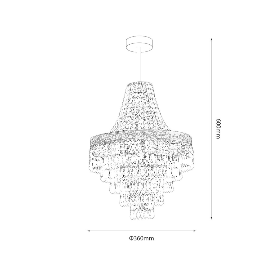 CORAL Rod Pendant Light, 3 x E14, 40 W, 230 V, Ø 36 cm