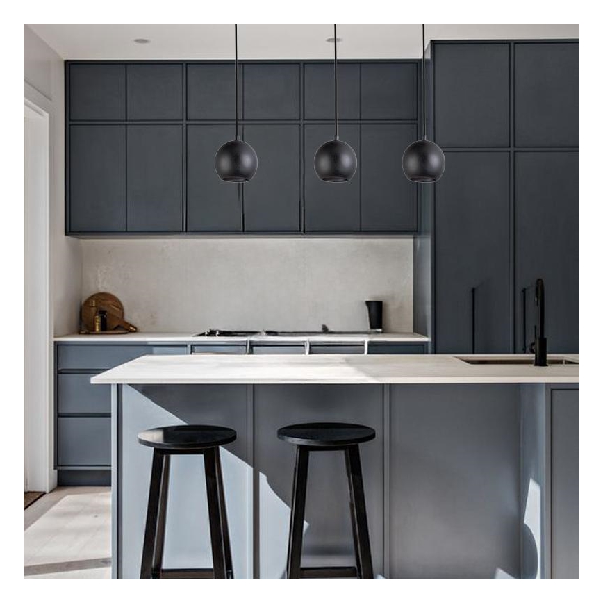 Cord-hung pendant light 1xGU10/10W/230V, Ø 11 cm, solid ash