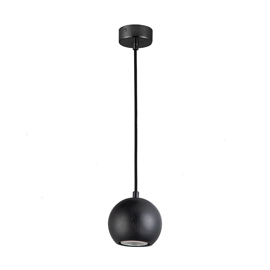 Cord-hung pendant light 1xGU10/10W/230V, Ø 11 cm, solid ash