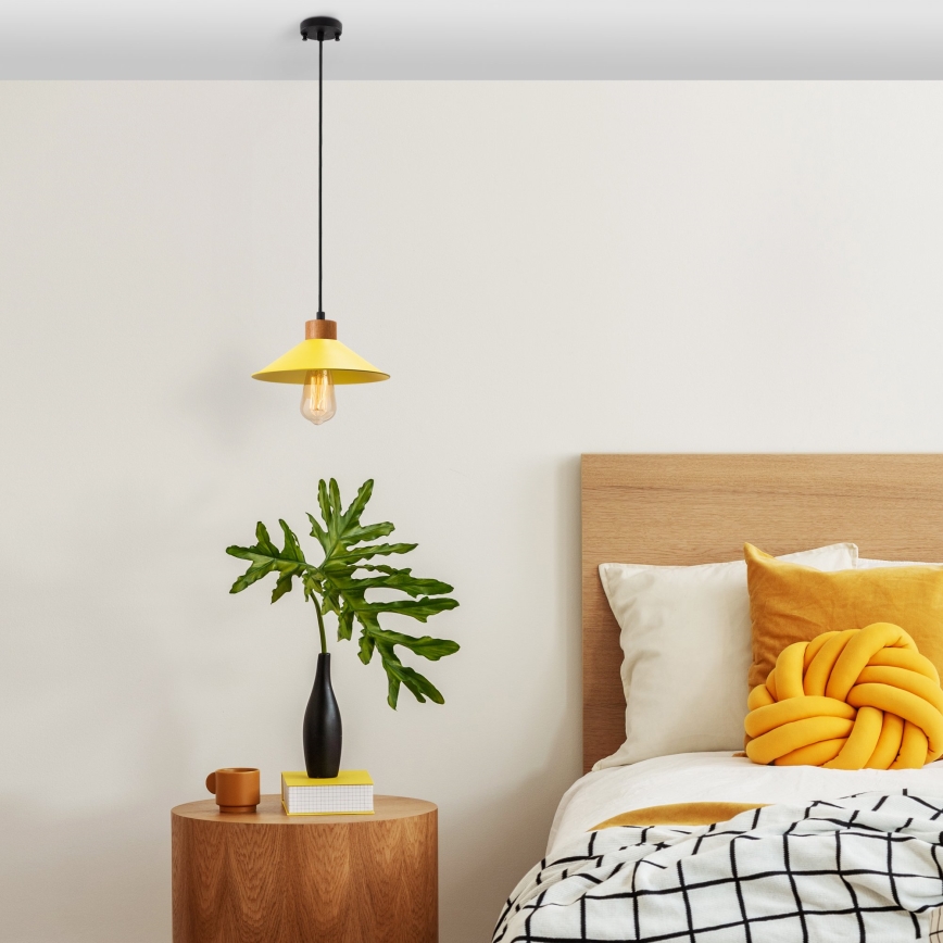 Cord-hung pendant light MANAVGAT 1xE27/40W/230V yellow/brown