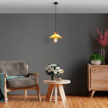 Cord-hung pendant light MANAVGAT 1xE27/40W/230V yellow/brown