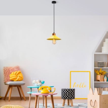 Cord-hung pendant light MANAVGAT 1xE27/40W/230V yellow/brown