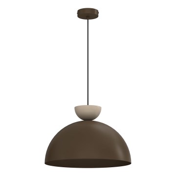 Cord-hung pendant light NEVIS 1xE27/15W/230V Ø 38 cm brown