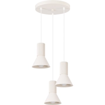 Cord pendant lamp ESTRIA 3xE14/10W/230V Ø 30 cm cream