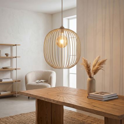 Cord pendant light DESTELLO 1xE27/15W/230V Ø33 cm beige