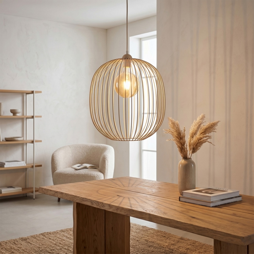 Cord pendant light DESTELLO 1xE27/15W/230V Ø33 cm beige
