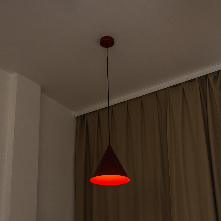 Cord pendant light ETNA 1xE27/15W/230V Ø 25 cm red