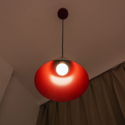 Cord pendant light ETNA 1xE27/15W/230V Ø 25 cm red