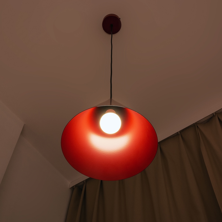 Cord pendant light ETNA 1xE27/15W/230V Ø 25 cm red