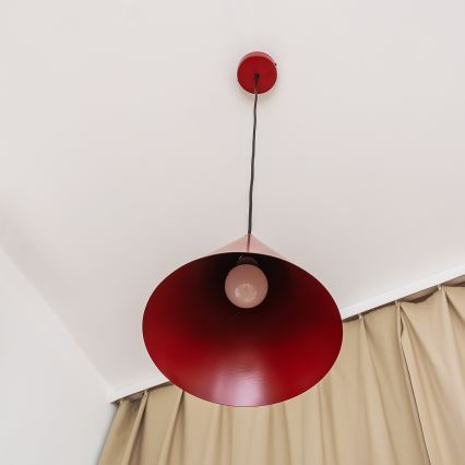 Cord pendant light ETNA 1xE27/15W/230V Ø 25 cm red