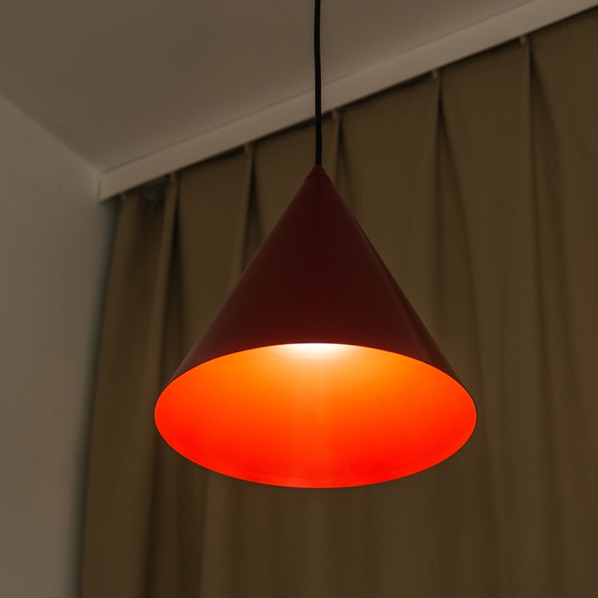 Cord pendant light ETNA 1xE27/15W/230V Ø 25 cm red