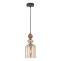 Cord pendant light TROPEA 1xE27/15W/230V black/smoked red/beige