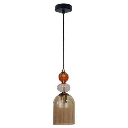 Cord pendant light TROPEA 1xE27/15W/230V black/smoked red/beige