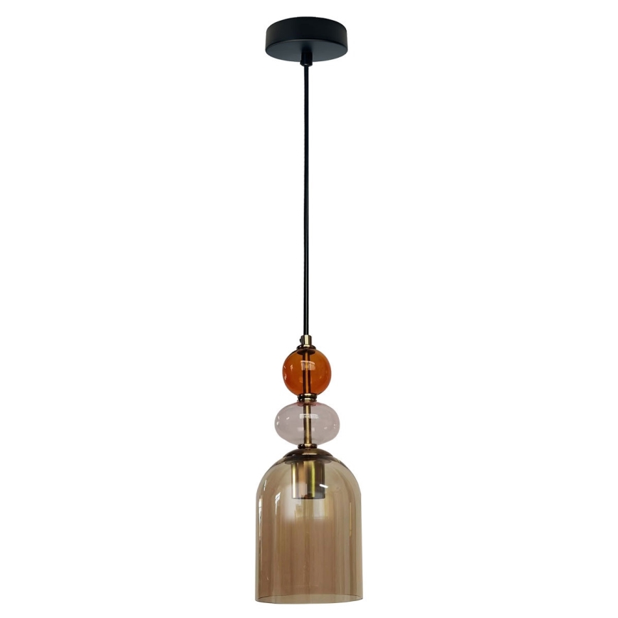 Cord pendant light TROPEA 1xE27/15W/230V black/smoked red/beige