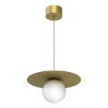 Cord-suspended pendant FLAT 1xE27/15W/230V gold