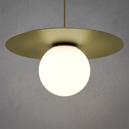 Cord-suspended pendant FLAT 1xE27/15W/230V gold
