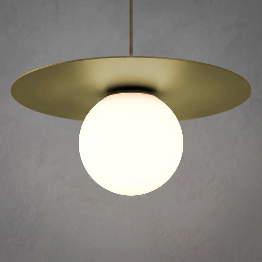 Cord-suspended pendant FLAT 1xE27/15W/230V gold