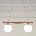 Corded pendant lamp WOODSTOCK 2xE27/15W/230V wood/cream