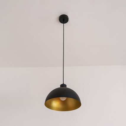 Corded pendant light VESPER 1xE27/15W/230 dia. 30 cm black/gold