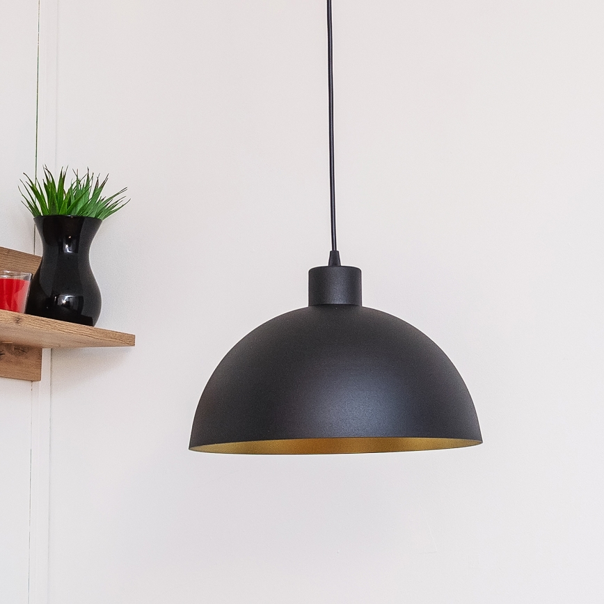 Corded pendant light VESPER 1xE27/15W/230 dia. 30 cm black/gold