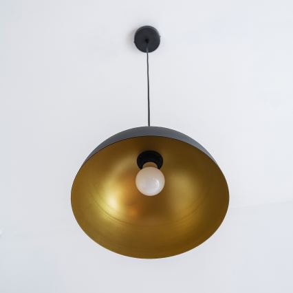 Corded pendant light VESPER 1xE27/15W/230 dia. 30 cm black/gold