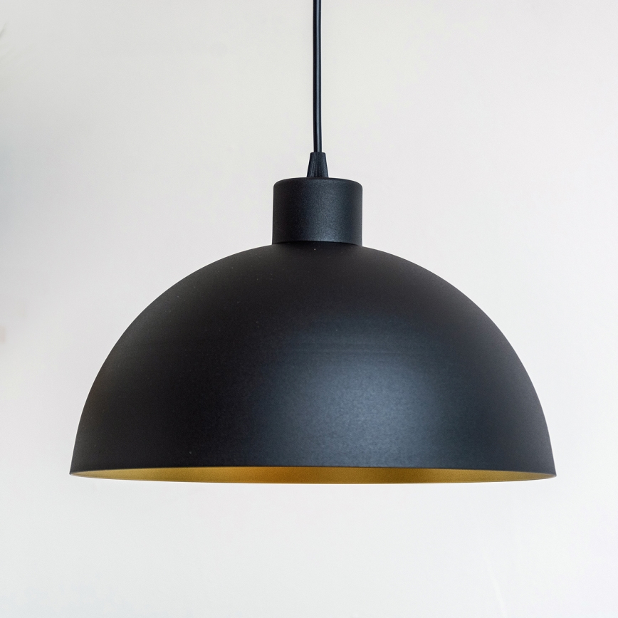 Corded pendant light VESPER 1xE27/15W/230 dia. 30 cm black/gold