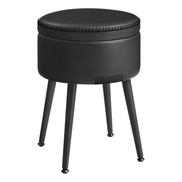 CORE Leather Ottoman, Black