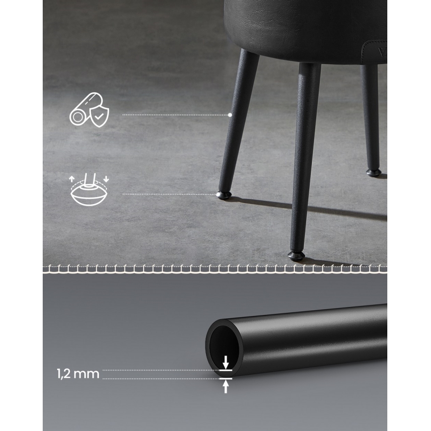 CORE Leather Ottoman, Black