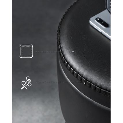CORE Leather Ottoman, Black