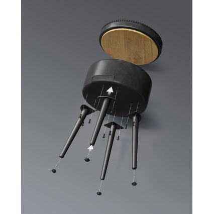 CORE Leather Ottoman, Black