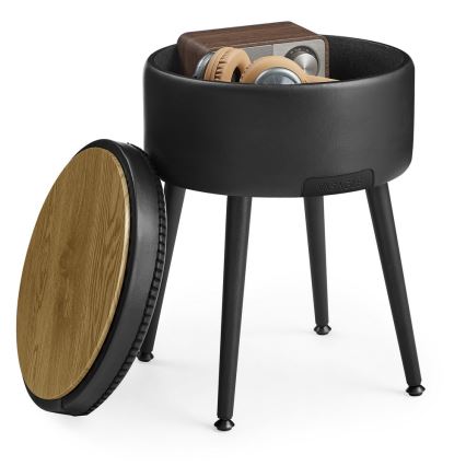 CORE Leather Ottoman, Black