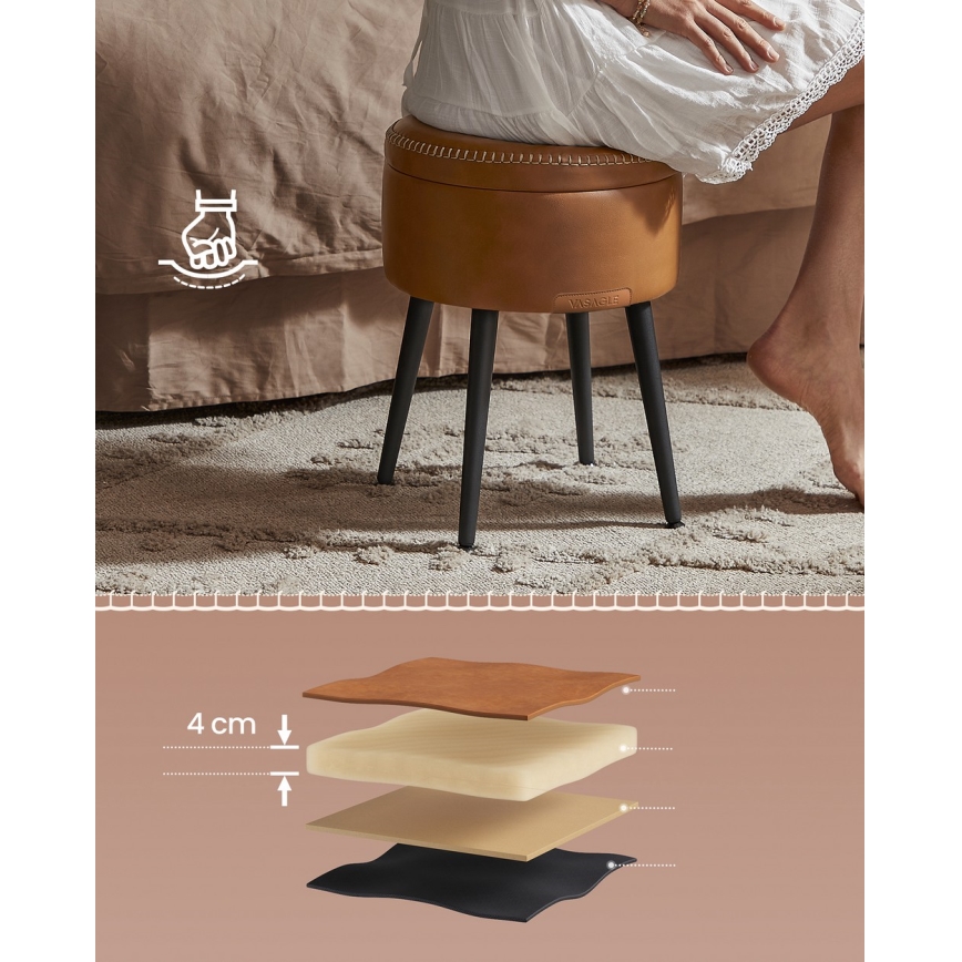 CORE Leather Ottoman – Cognac