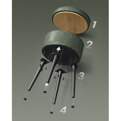 CORE Leather Stool - Green