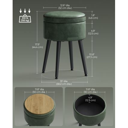 CORE Leather Stool - Green