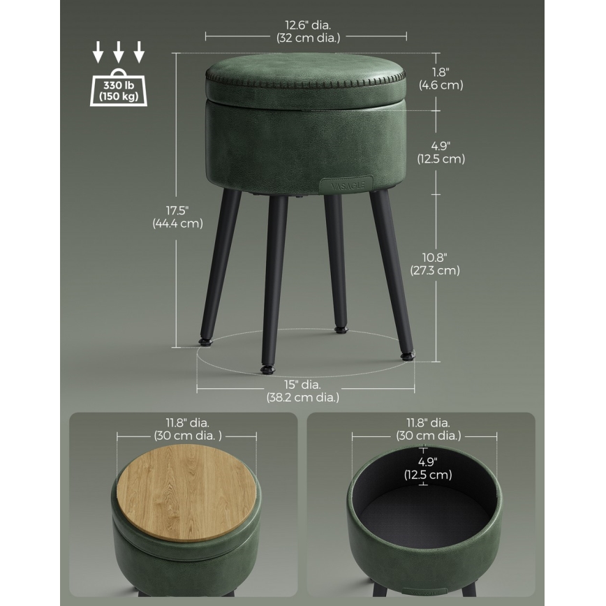 CORE Leather Stool - Green