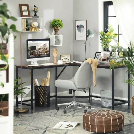 Corner desk SOLEA brown/black
