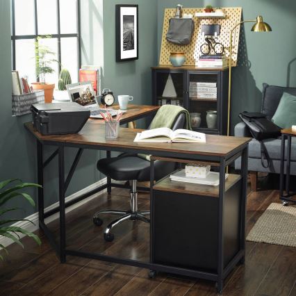 Corner desk SOLEA brown/black
