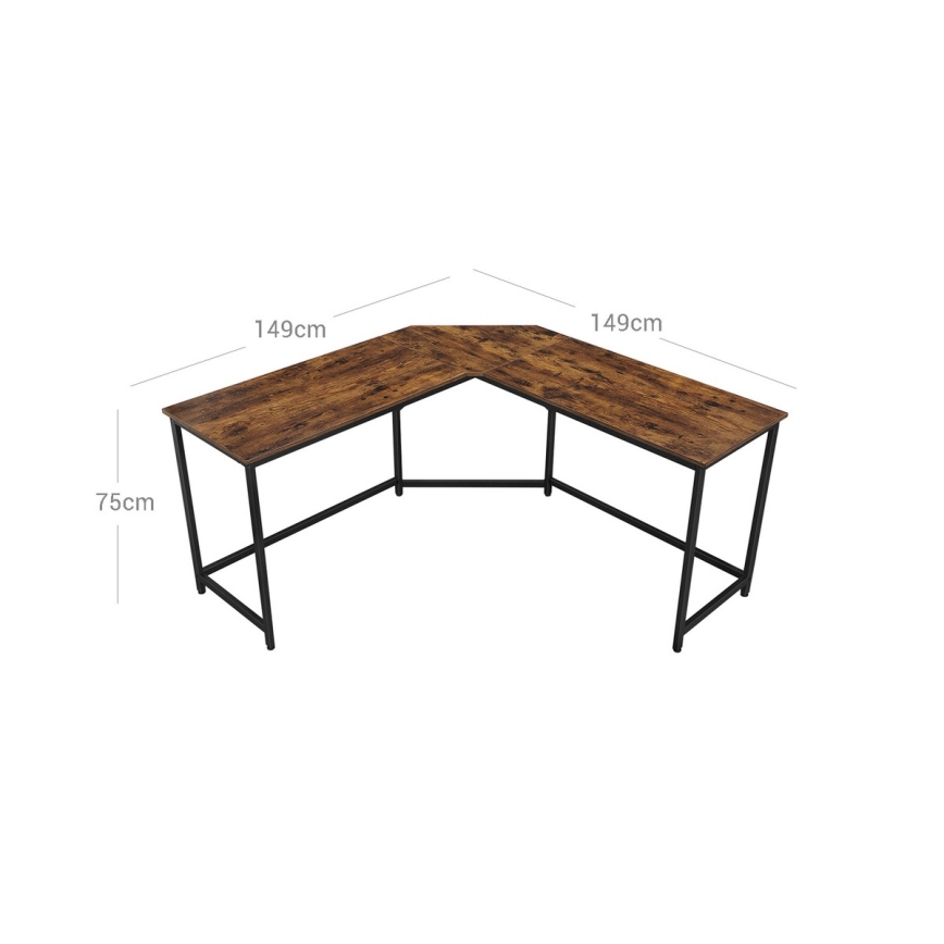Corner desk SOLEA brown/black