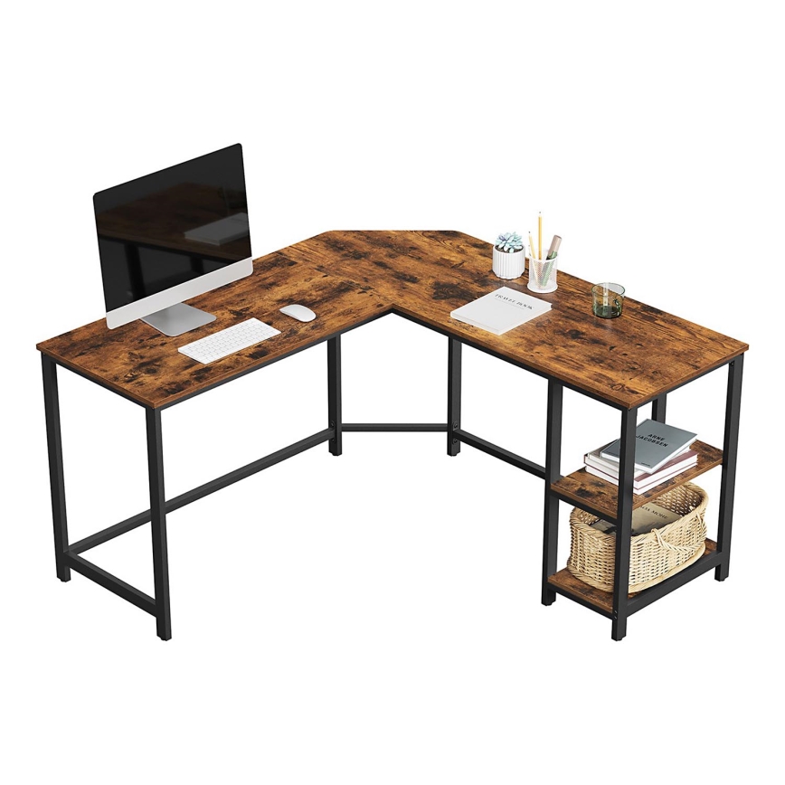 Corner desk SOLEA brown/black