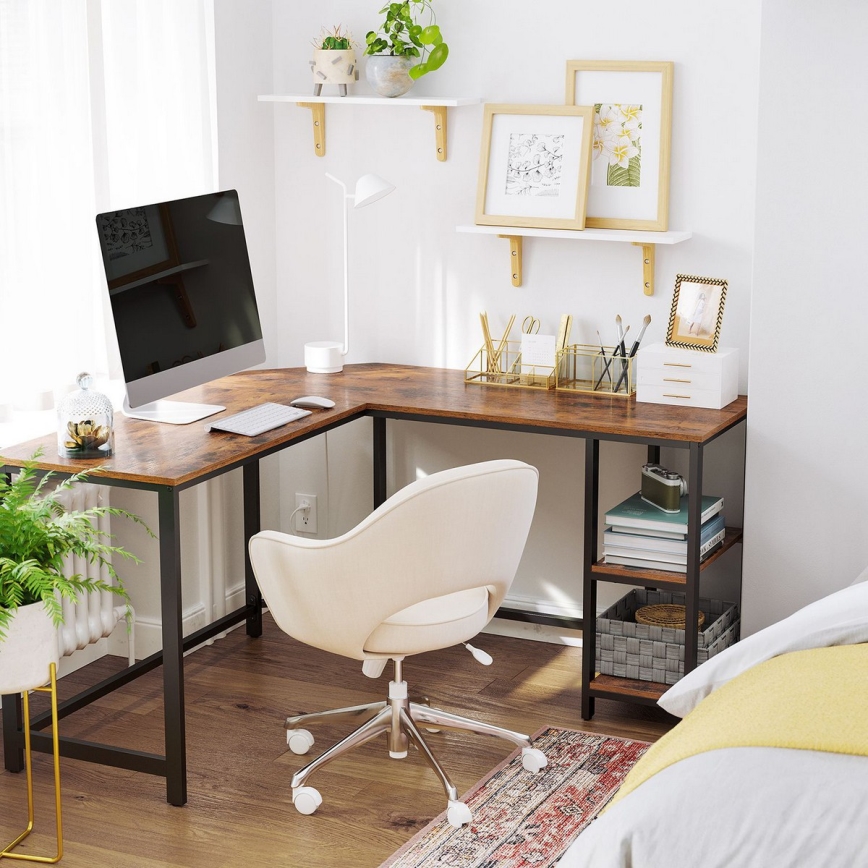 Corner desk SOLEA brown/black