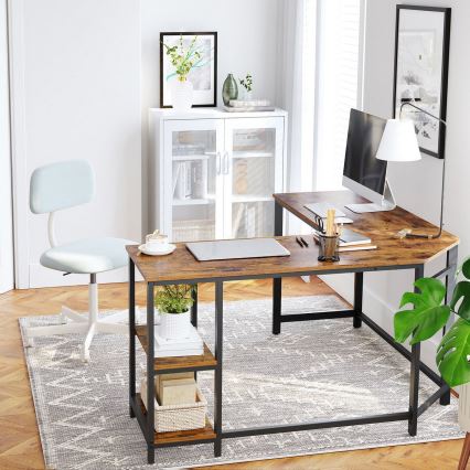 Corner desk SOLEA brown/black